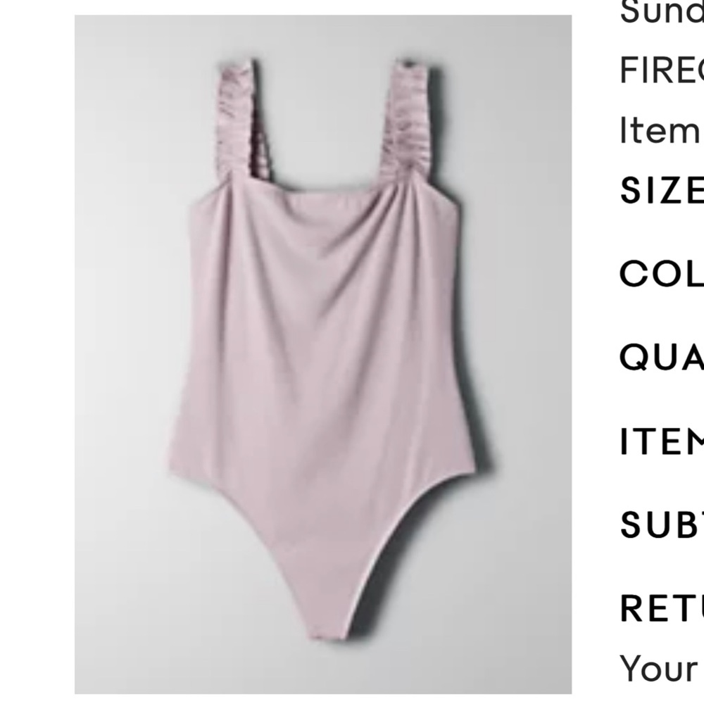 Aritzia Ruffle Strap BODYSUIT XS